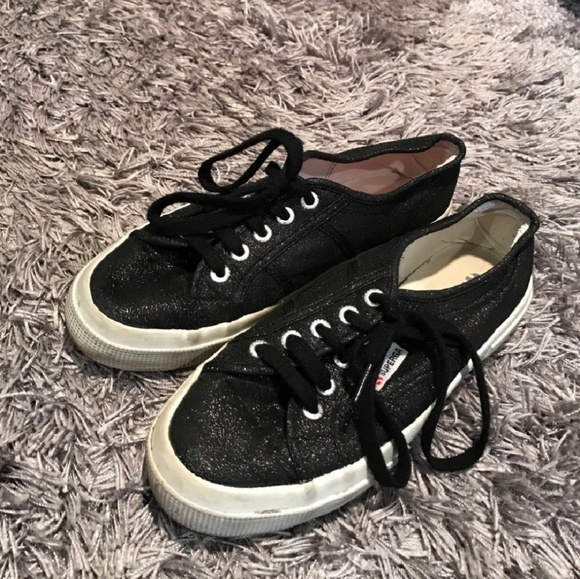 superga black glitter